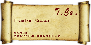 Traxler Csaba névjegykártya